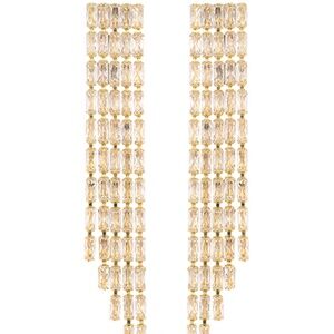 5 Line Baguette Drop Earrings